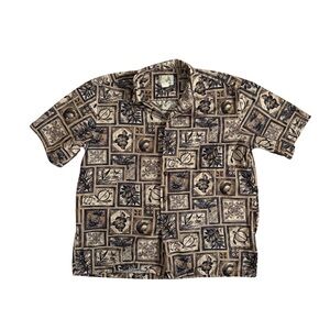 Authentic Ho Aloha Patterned Short Sleeve Shirt